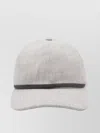 Brunello Cucinelli Curved Brim Panelled Textured Top Button Hat In Gray