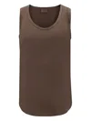 Brunello Cucinelli Silk Top In Brown