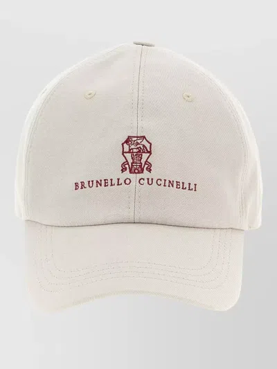 Brunello Cucinelli Curved Peak Baseball Hat Adjustable Strap Eyelets In Pink