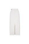 Brunello Cucinelli Pleated Front-split Maxi Skirt In White