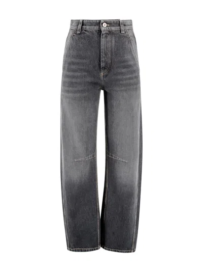 Brunello Cucinelli Curved Soft Jeans In Black