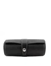 Brunello Cucinelli Cylindrical Leather Watch Case In Black