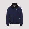 Brunello Cucinelli Tailored Feather Down Jacket With Sheepskin Collar In Blue