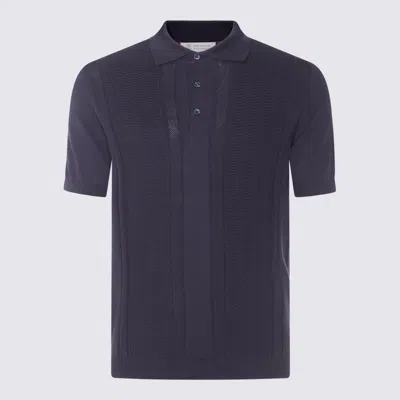 Brunello Cucinelli Knitted Polo Shirt In Black