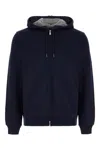 Brunello Cucinelli Dark Blue Cotton Sweatshirt In Blue