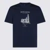 Brunello Cucinelli Cotton Hong Kong Graphic Print T-shirt In Blue