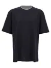 Brunello Cucinelli Double Layer Crewneck T-shirt Featuring Elegant Piping
