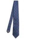 Brunello Cucinelli Dark Blue Geometric Tie In Blue
