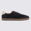 Brunello Cucinelli Blue Washed Suede Sneakers In Blue