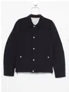 Brunello Cucinelli Dark Blue Nylon Short Jacket In Black