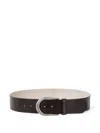 Brunello Cucinelli Adjustable Strap Belt Metal Buckle In Black