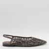 Brunello Cucinelli Women Sandal With Sparkling Abstract Embroidery In Suede In Brown