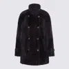 Brunello Cucinelli Leather Double-breasted Jacket High Collar