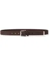 Brunello Cucinelli Dark Brown Leather Belt In Dark Brown