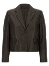 Brunello Cucinelli Blazer Nappa Monile Blazer And Suits Brown In Green
