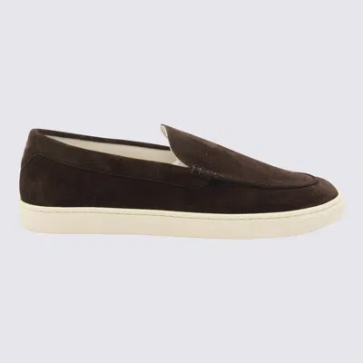 Brunello Cucinelli Suede Leather Loafers In Brown
