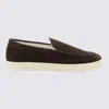Brunello Cucinelli Suede Leather Loafers In Brown