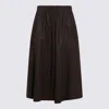 Brunello Cucinelli Flared A-line Midi Skirt In Brown