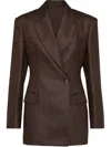 Brunello Cucinelli Women Shiny Linen Jacket With Shiny Details