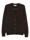 Brunello Cucinelli Dark Brown V-necked Cardigan In Brown
