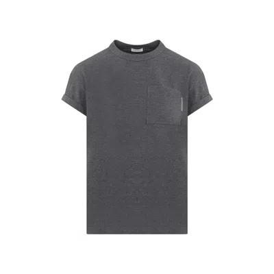 Brunello Cucinelli Dark Grey Cotton T-shirt