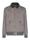 BRUNELLO CUCINELLI DARK GREY LEATHER JACKET