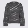 Brunello Cucinelli Metallic Crewneck Knitwear Sheer Texture