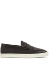 Brunello Cucinelli Penny-slot Suede Loafers In Dark Grey
