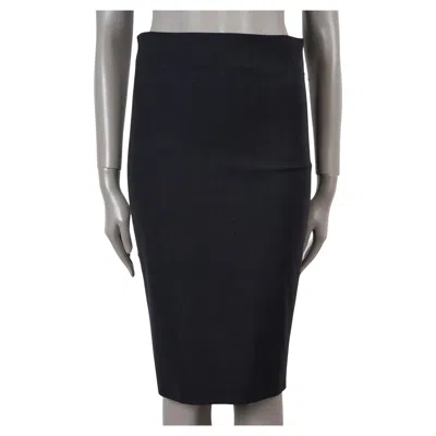 Pre-owned Brunello Cucinelli Dark Grey Wool 2015 Monili Fringe Trim Skirt 40 S In Gray