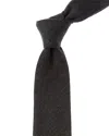 Brunello Cucinelli Dark Grey Wool & Silk-blend Tie