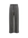 Brunello Cucinelli Wool-blend High-waisted Trousers In Black