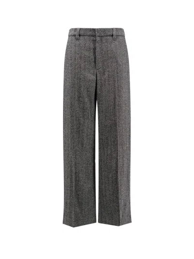 BRUNELLO CUCINELLI DARK GREY WOOL PANTS