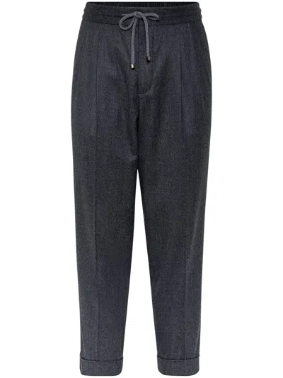BRUNELLO CUCINELLI BRUNELLO CUCINELLI DARK GREY WOOL TROUSER