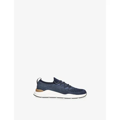 Brunello Cucinelli /dark Kids' Runner Knitted Trainers Eur 38 / 5 Uk In Blue/dark