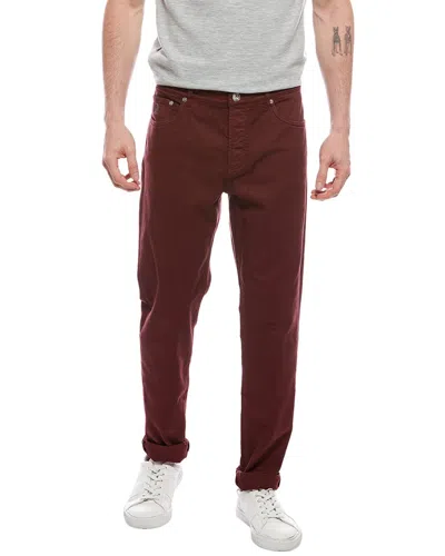 Brunello Cucinelli Dark Red Traditional Fit Jean In Brown