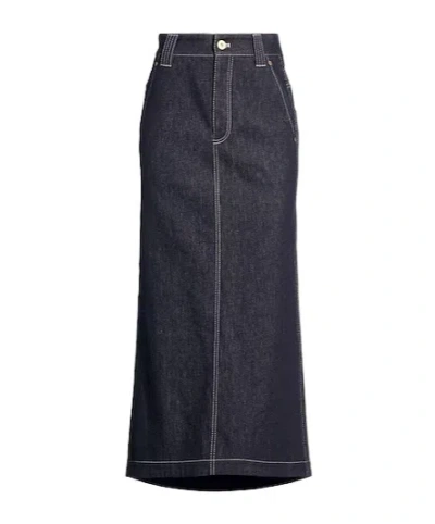 Brunello Cucinelli Dark Wash Denim Skirt In Blue
