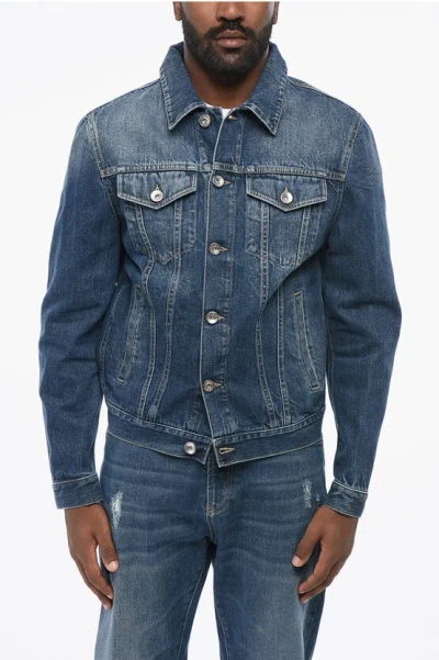 Brunello Cucinelli Dark Washed Denim Saharan Jacket In Blue