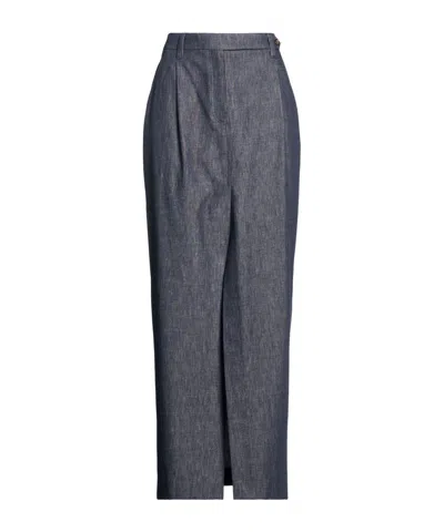 Brunello Cucinelli Darkwash Denim Pencil Skirt In Blue