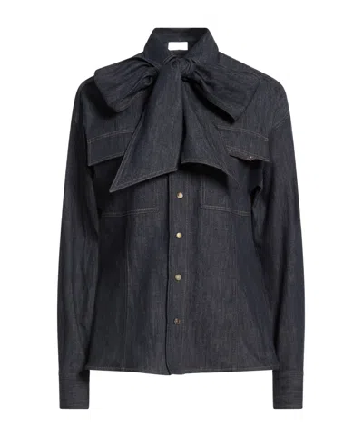 Brunello Cucinelli Darkwash Denim Shirt In Blue