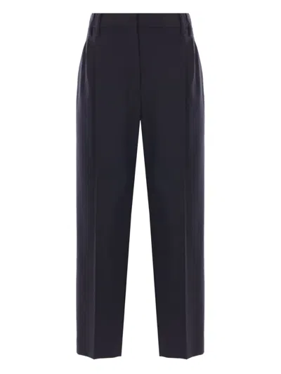 Brunello Cucinelli Dart-detail Trousers In Blue
