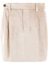 Brunello Cucinelli Cotton-blend Velvet Miniskirt In 中性色