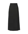 Brunello Cucinelli Women Sartorial Long Skirt In Virgin Wool Canvas In Black