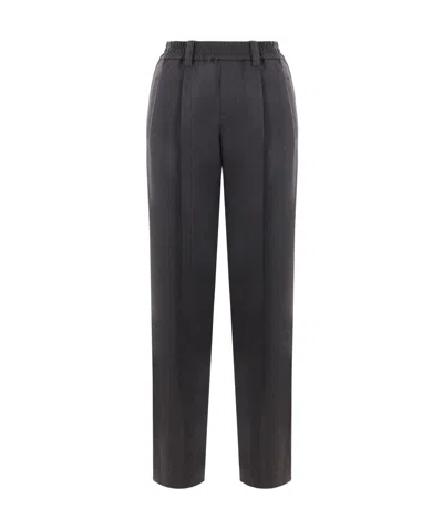 Brunello Cucinelli Darted Slim Trousers In Black