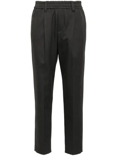 Brunello Cucinelli Darted Slim Trousers In Grey