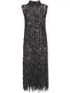 Brunello Cucinelli Dazzling Abstract Embroidery Dress In Grey