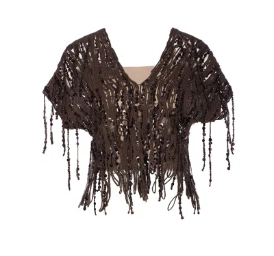 BRUNELLO CUCINELLI DAZZLING ABSTRACT EMBROIDERY KNIT TOP