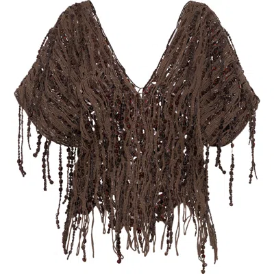 BRUNELLO CUCINELLI BRUNELLO CUCINELLI DAZZLING ABSTRACT EMBROIDERY TOP