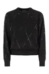 Brunello Cucinelli Women's Mohair, Wool, Cashmere And Silk Sweater With Dazzling Argyle Embroidery