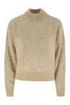Brunello Cucinelli Women Dazzling Argyle Sweater In Wool And Mohair In Beige