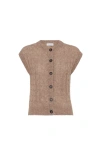 Brunello Cucinelli Dazzling Cable Cardigan In Brown